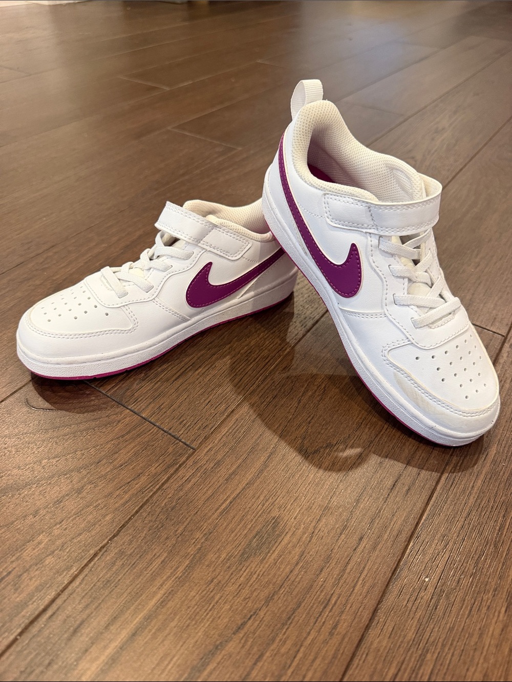 Nike Girls Court Borough Low Recraft White Hot Fuchsia (PS) Size 1 - C72-002